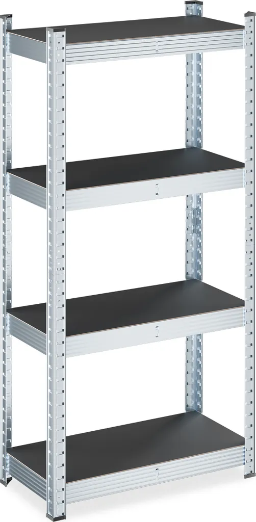 Relaxdays Étagère galvanisée charges lourdes 120x60x30 cm robuste