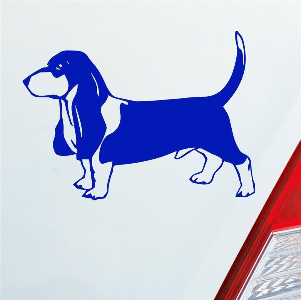 Auto Aufkleber Beagle Hund Dog Animal Tier Car 12x7,5 cm Dunkelblau Sticker Heckscheibenaufkleber