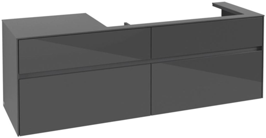 Villeroy & Boch Collaro Waschbeckenunterschrank, Waschbecken rechts, 4 Auszüge, wandhängend, 1600x548x500mm, C03000FP