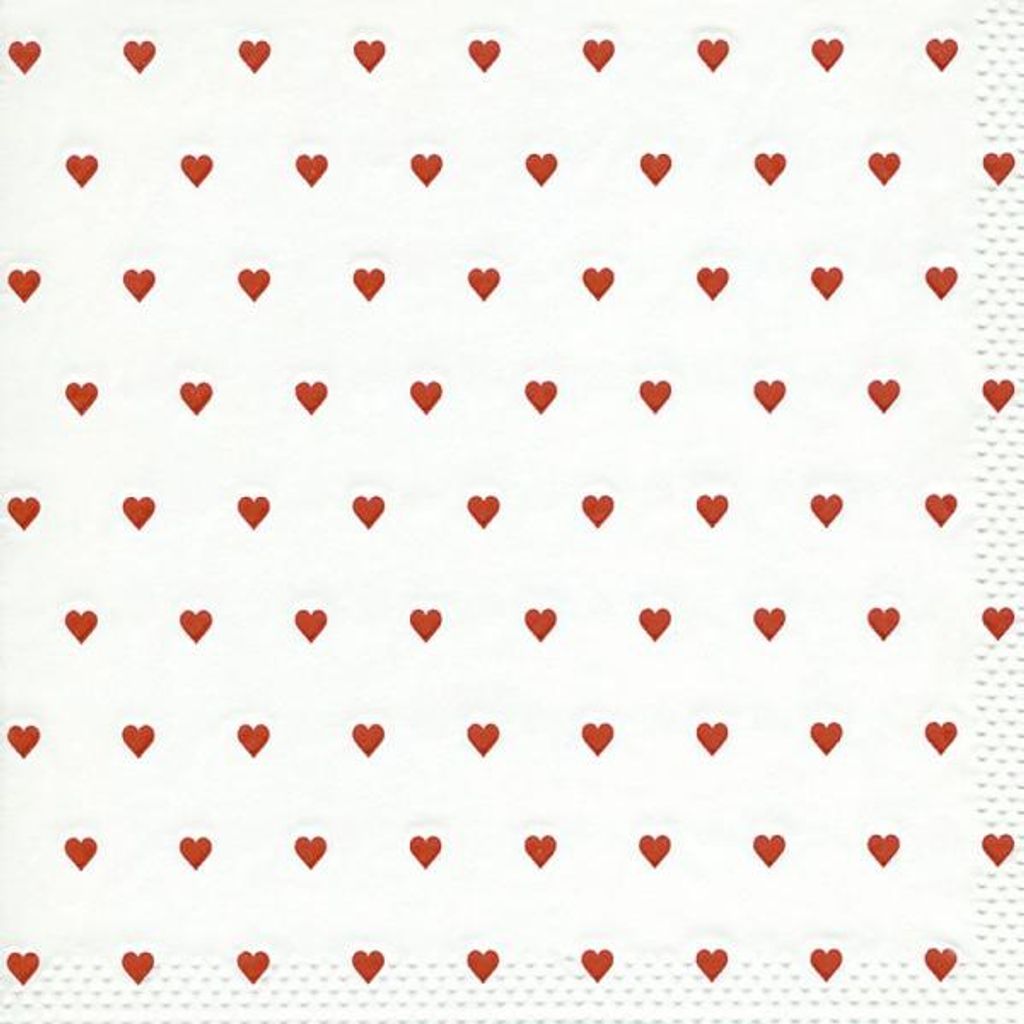 16 Servietten geprägt Moments Petits coeurs red - Kleine Produktbild 