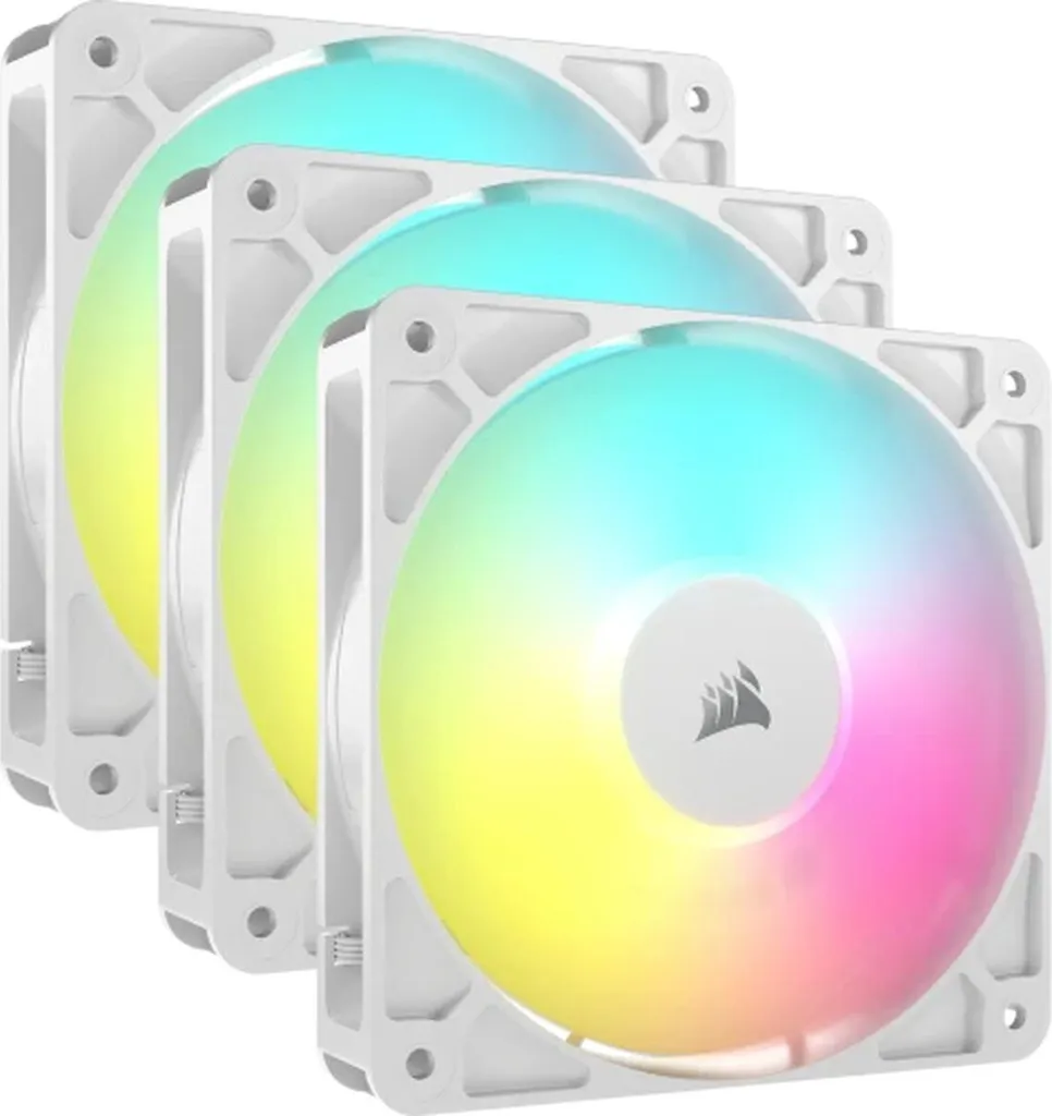 CORSAIR RS120 WHITE ARGB Triple Pack: Ventole PWM 120mm per PC Gaming