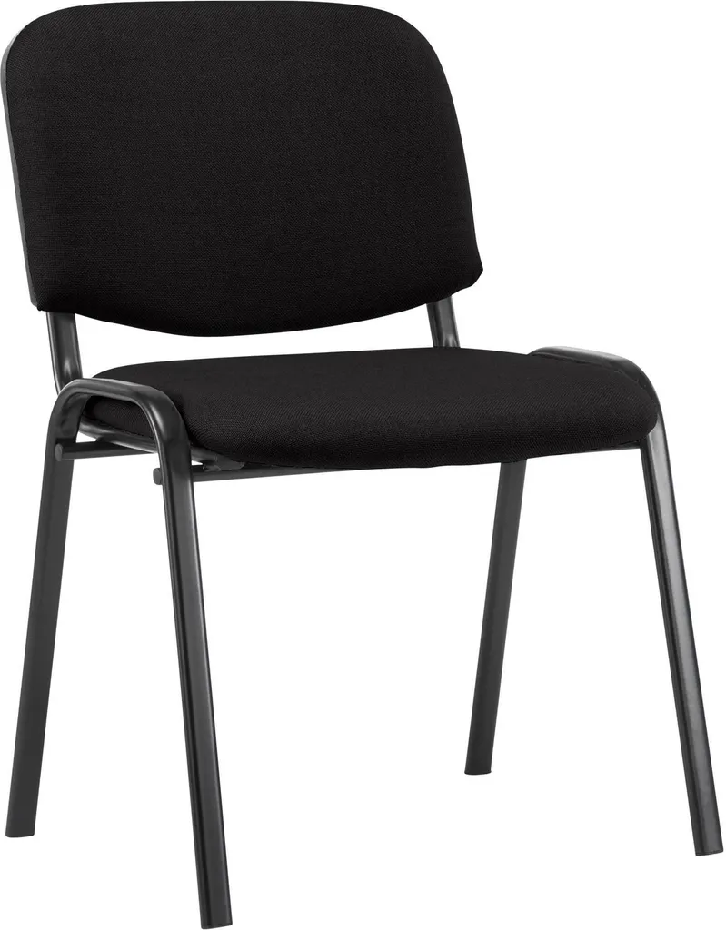 Siège Visiteur pour Salle d'Attente Ken, Chaise de Bureau Noire en Tissu