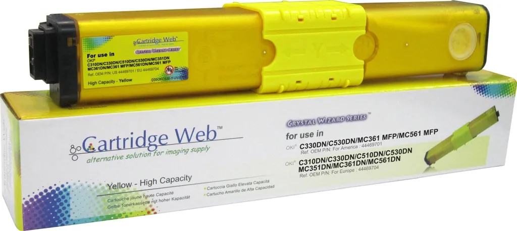 Cartouche toner jaune compatible OKI C310 et 44469704 pour imprimante