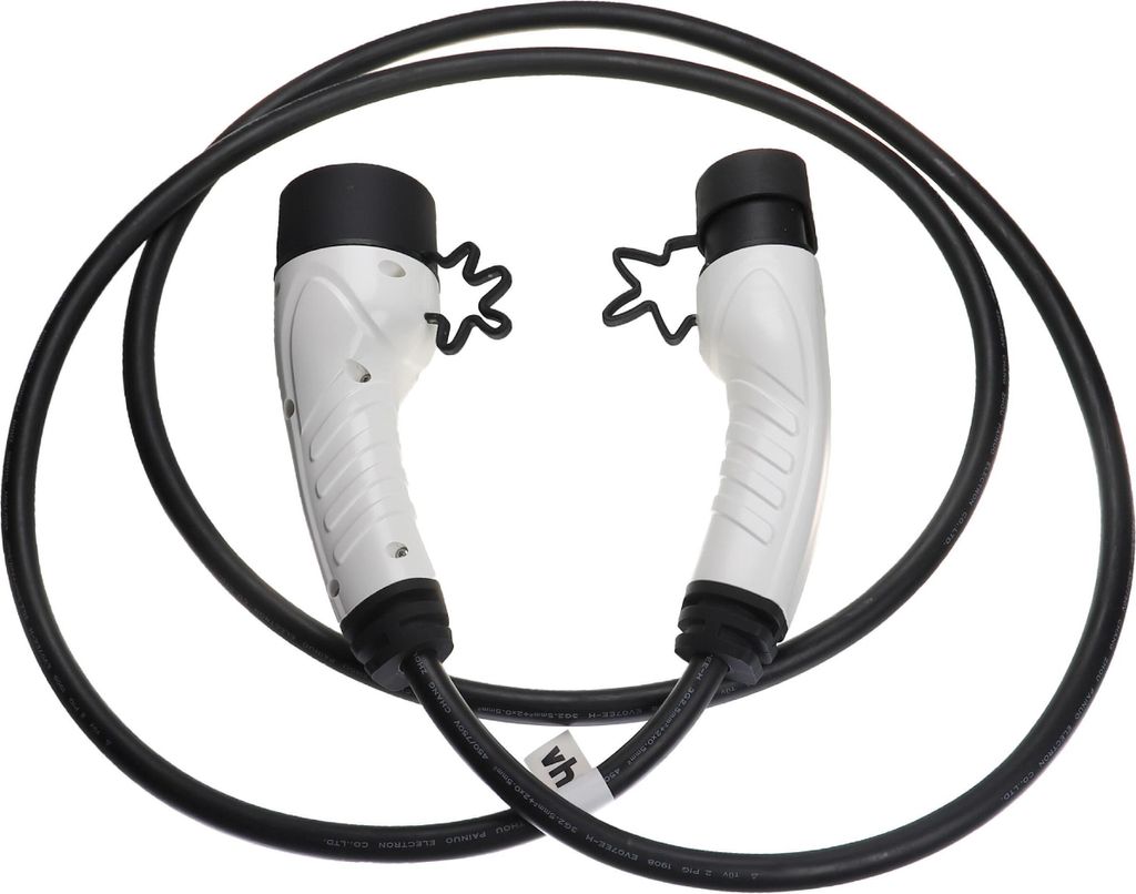 vhbw Ladekabel Typ 2 zu Typ 2 für Elektroauto, 1-phasig, 16 A, 3,5 kW, 3 m