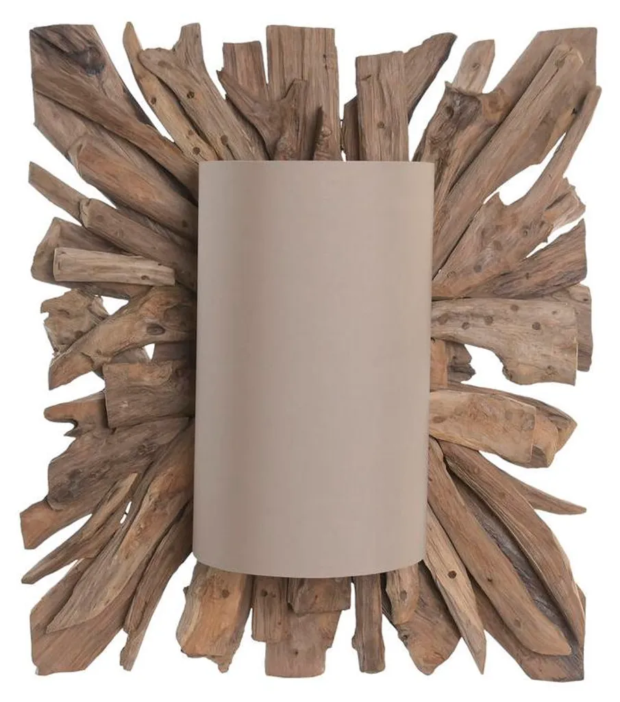 Luminaire mural design Home ESPRIT en bois naturel format XL salon