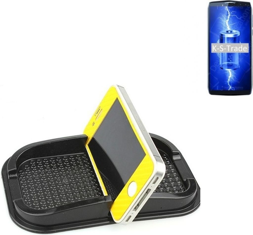 K-S-Trade Auto Anti Rutsch Matte Smartphone-Halter kompatibel mit Blackview P10000 Pro Haft Pad Armaturenbrett Handy-Halterung Silikon