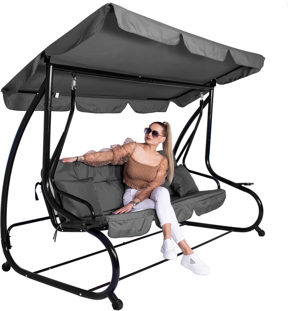 Hollywoodschaukel Gartenschaukel 4-Sitzer 220 x 162 cm Produktbild 4