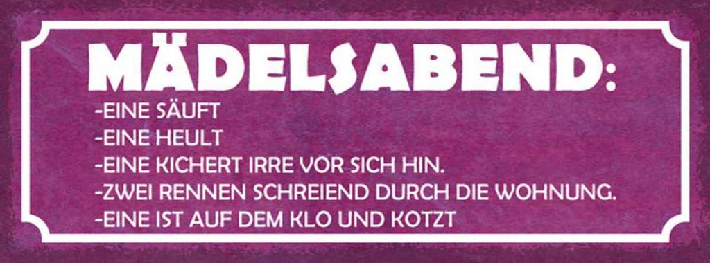 vianmo Holzschild 10x27 cm Mädelsabend eine säuft heult Dekoration