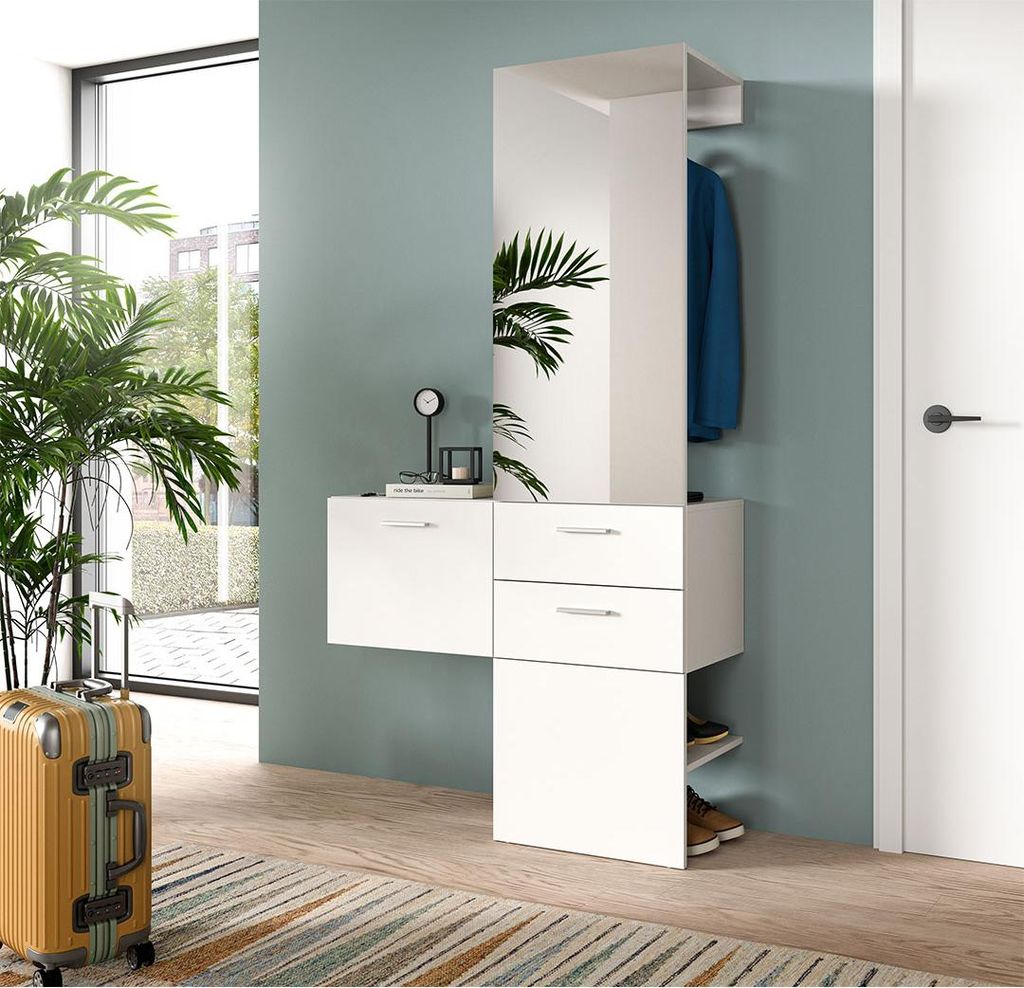 Vaga Garderobenmöbel Set 2 Teile weiß.