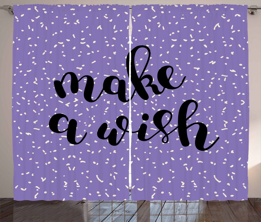 ABAKUHAUS Zitat Rustikaler Gardine, Uplifting wünschen dem Slogan, Schlafzimmer Kräuselband Vorhang mit Schlaufen und Haken, 280 x 175 cm, Violet...