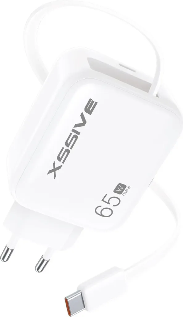 Chargeur USB-C 65W anti-nœuds avec câble rétractable Xssive XSS-AC80