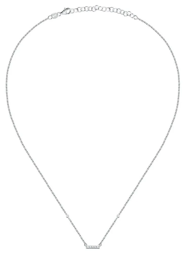 Collier en argent rhodié avec pendentif zircone cubique LPS10AWV82