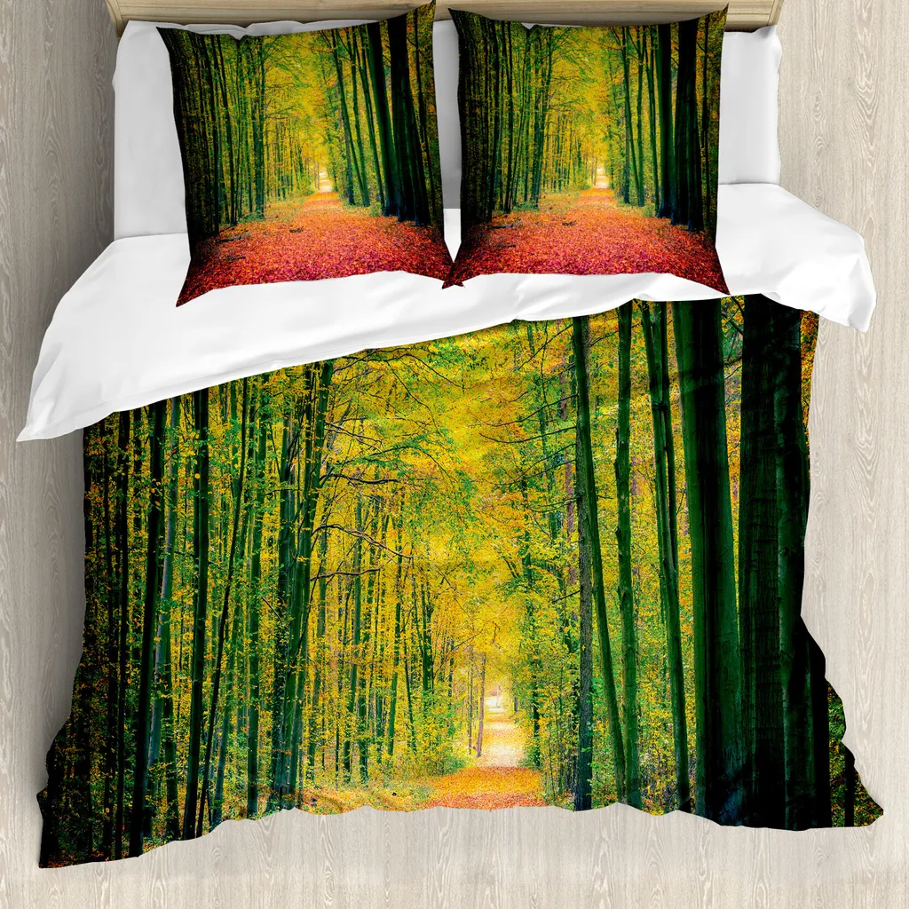 Set Copripiumino Verde Wald ABAKUHAUS - Arredo Letto Autunnale 155x220