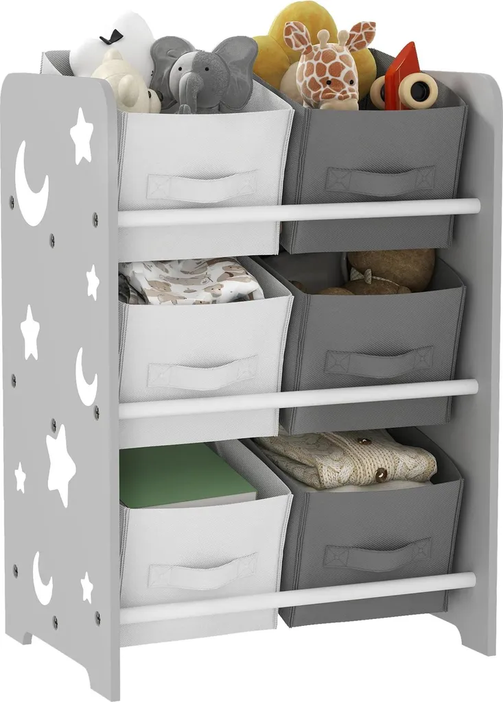 Meuble de rangement enfant rose 6 bacs - Bibliothèque pour jouets