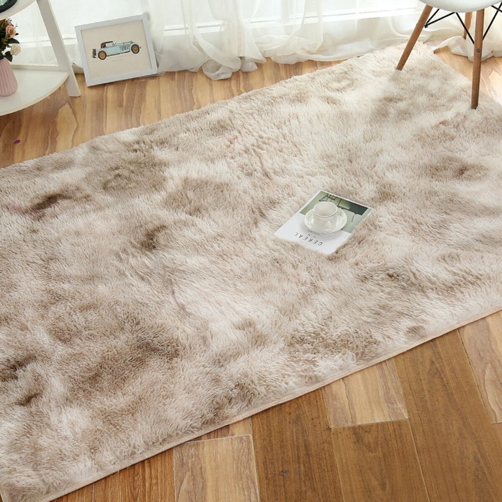 Fluffy Rug Shaggy Floor Mat Soft Faux Fur Home Schlafzimmer Schaffell Haarige Teppichdecken - Silbergrau
