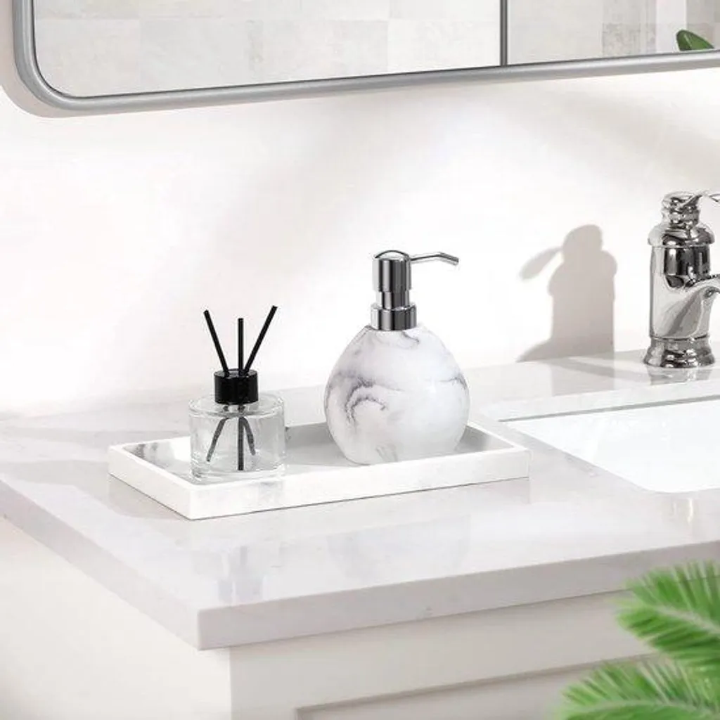 Distributeur de savon céramique anti-gaspillage 450 ml pour évier propre