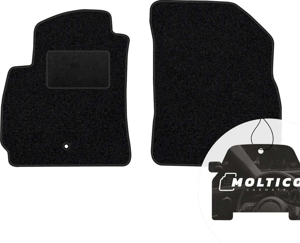 moto-MOLTICO tappetini anteriori auto velours tappetini auto nero set tappetini 2 pezzi adatto per Chevrolet Orlando 2010-2018