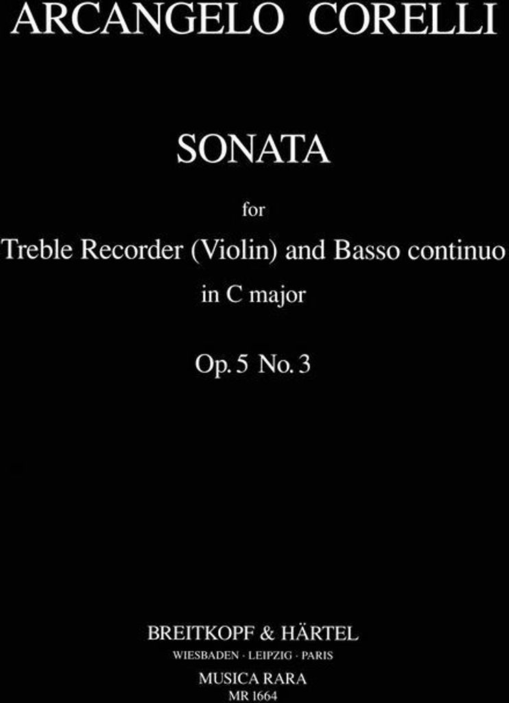 Sonate C-Dur op.5,3 für Altblockflöte und Bc