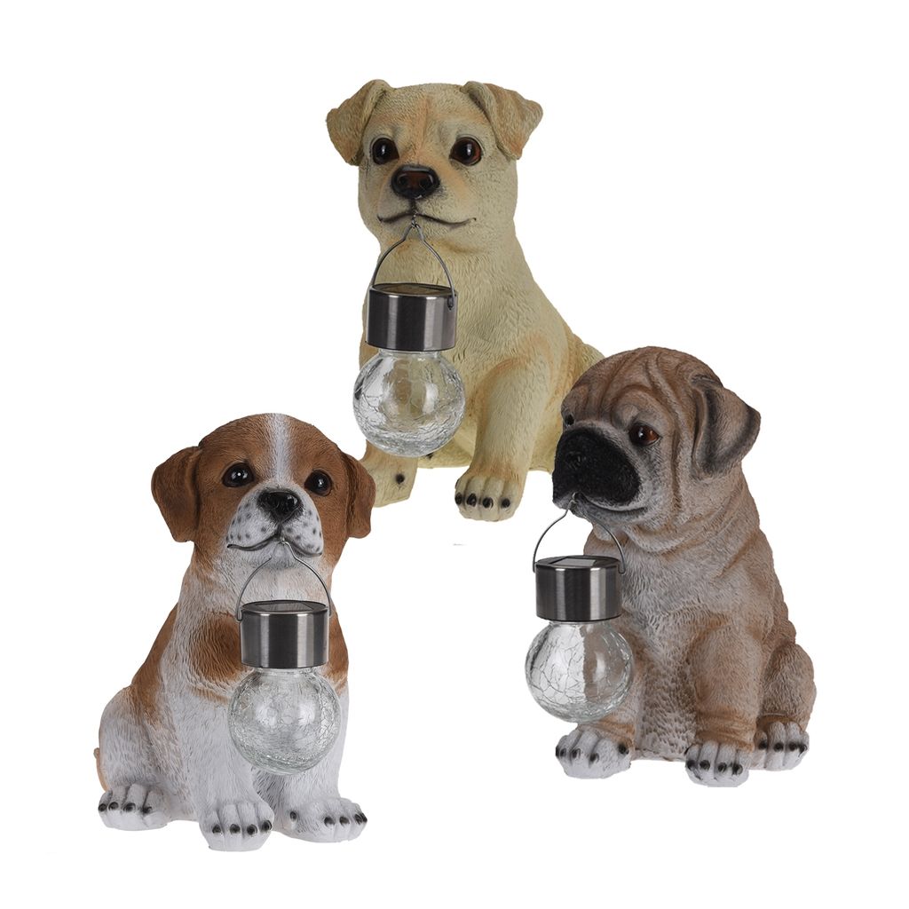 Solar Deko Figur Hund Mit Ball 25Cm H & S Collection