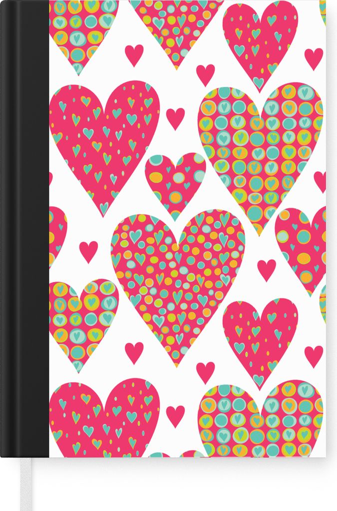 MuchoWow Notizbuch Tagebuch Haushaltsbuch Notebook A5 Mädchen - Herz - Liebe - Muster - Mädchen - Kinder - Kinder - Kind - Notizblock - Notizhe...