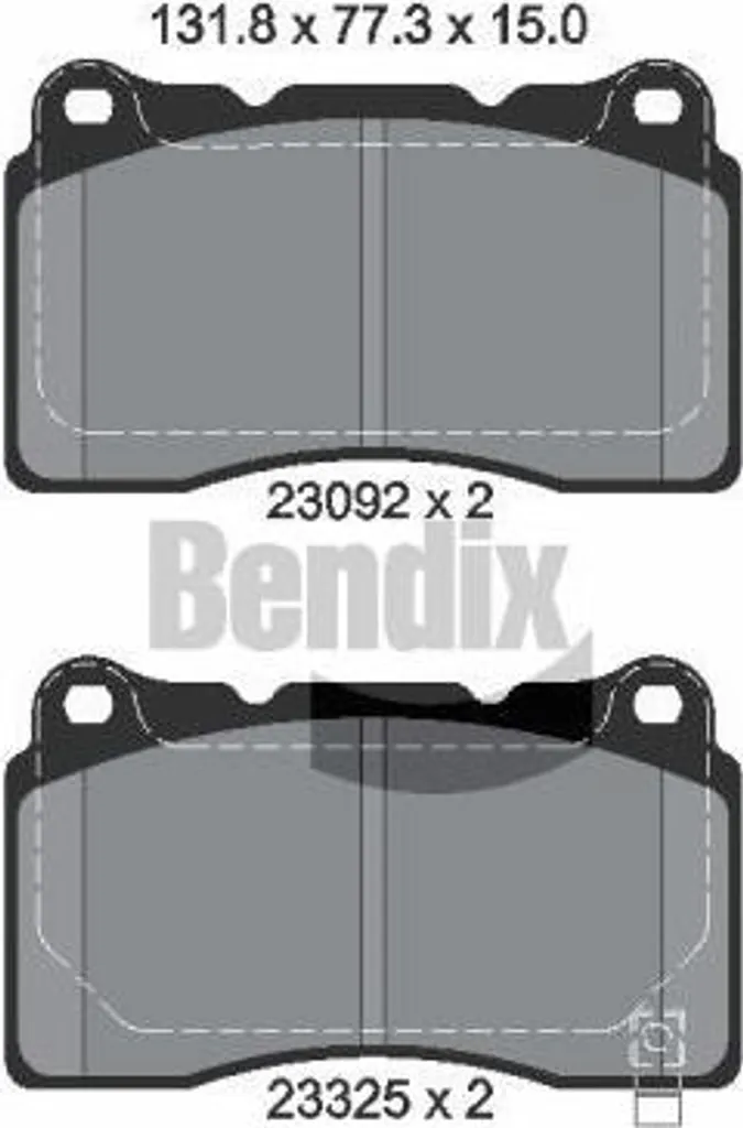 Jeu de plaquettes BENDIX BPD1919 pour entretien Honda Civic Lancer