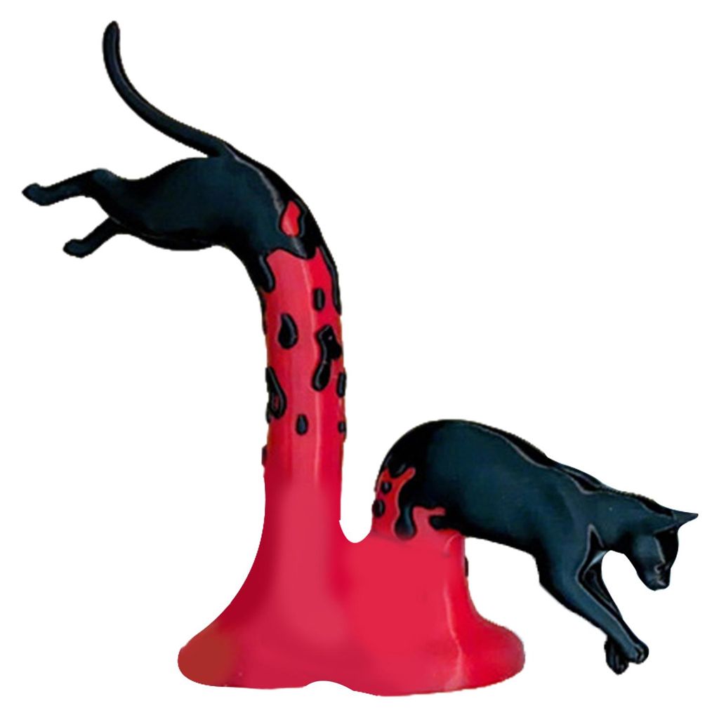 Katzenfigur, 3D-gedruckt, originelle springende Katzenstatue, Sammlerstück, Tierskulptur für Zuhause, Schreibtisch oder Regal