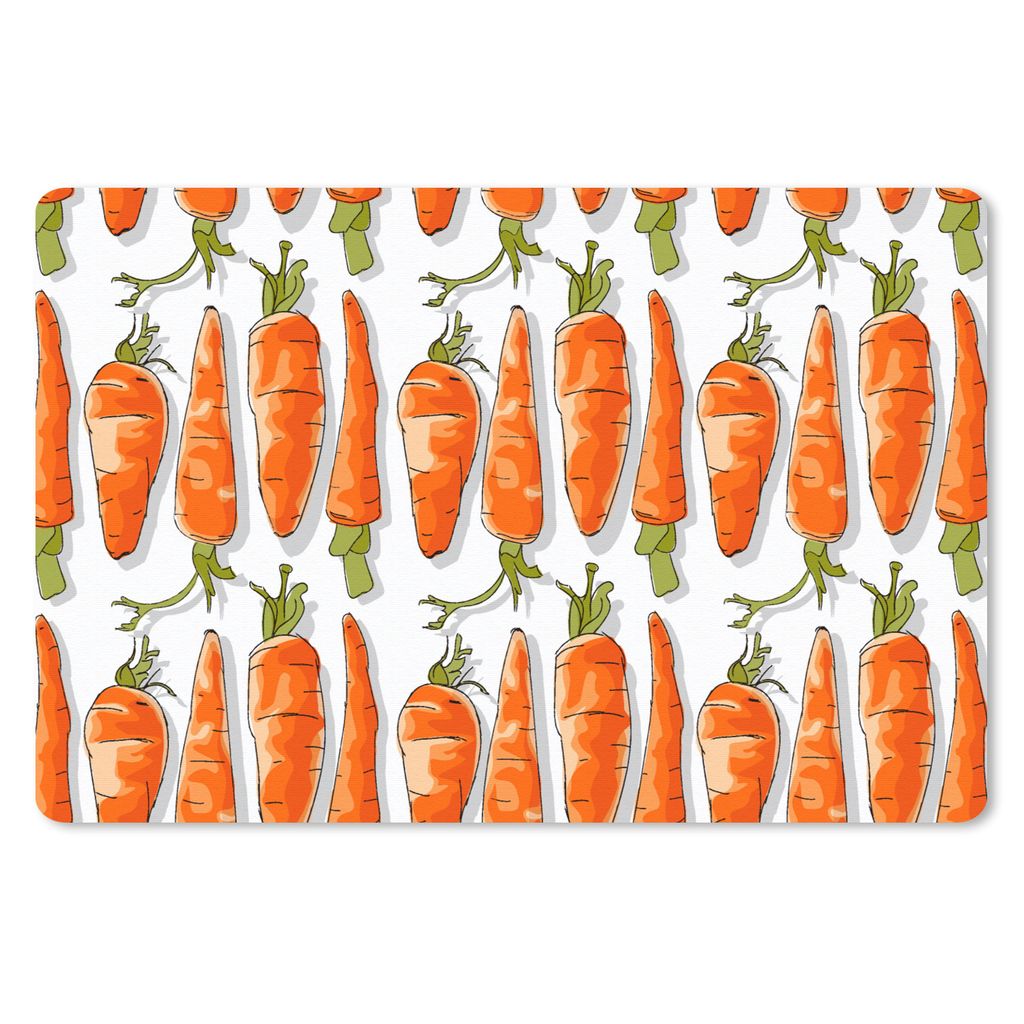 MuchoWow Schreibtischunterlage Karotte - Gemüse - Muster 60x40 cm - XXL Mauspad - Großes Mauspad