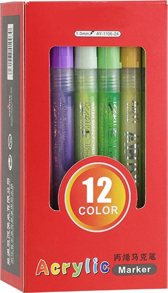 12 Colors Acrylic Paint Markers, Acrylstifte für Fotoalbum DIY Scrapbook, Keramik, Glas, DIY Crafts Making Art Supplies, Ostern und Weihnachten, K...