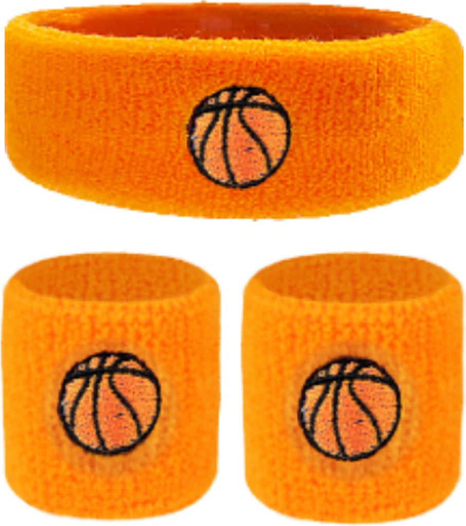 1 Set Kinder-Sport-Stirnband, Armband, Ball-Stickerei, Stretch, atmungsaktiv, schweißabsorbierend, für Jungen und Mädchen, gestrickt, für Baske...
