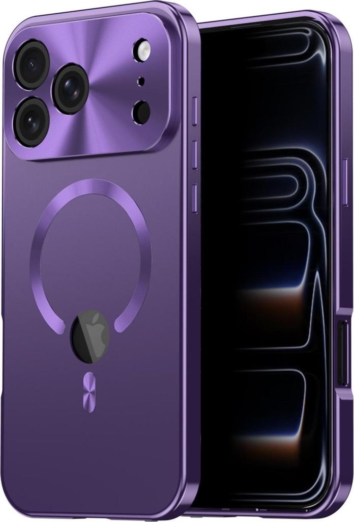 Für Apple iPhone 17 Pro Max Magnetische Full Cover MagSafe Handyhülle Metallrahmen Lila