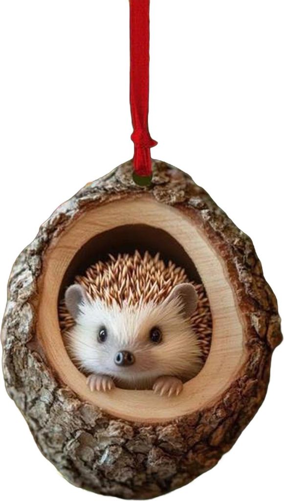 Waldtier-Weihnachtsornament, 2D-Acryl, Eule, Waschbär, Koala, Eichhörnchen, Weihnachtsbaum-Hängedekoration für Baum, Home-Party-Dekor