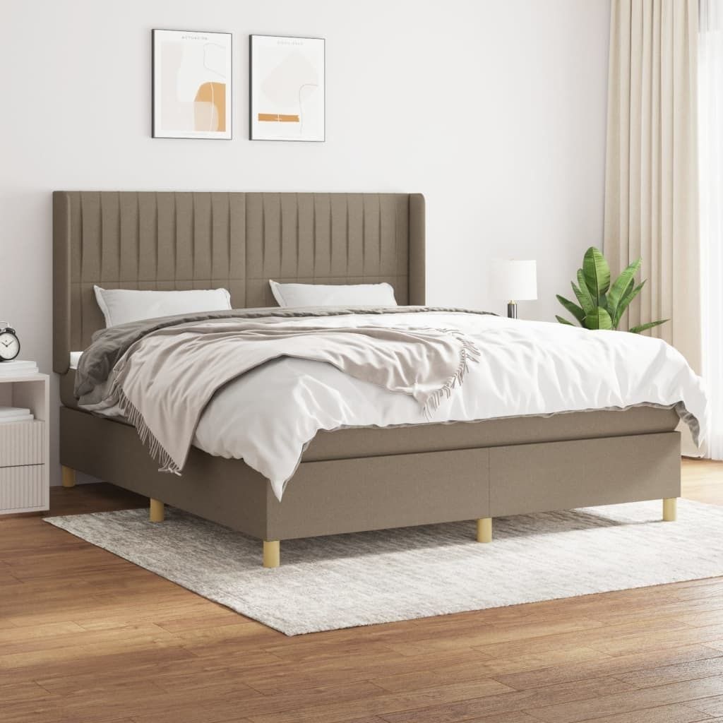 Maison Exclusive - Boxspringbett mit Matratze Taupe 180x200 cm Stoff