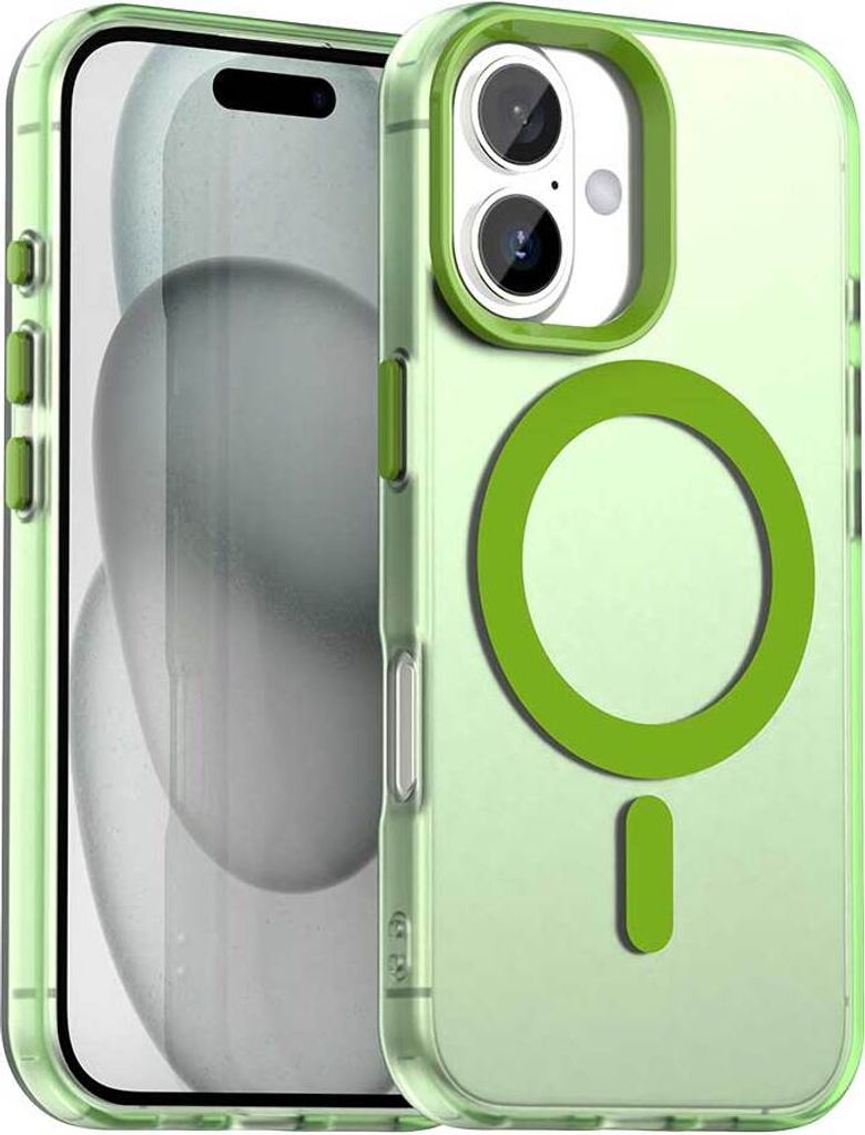 Handyhülle für iPhone 17, Hülle Kompatibel mit MagSafe, Schlank Durchscheinend Matt Stoßfest Schutzhülle Grün