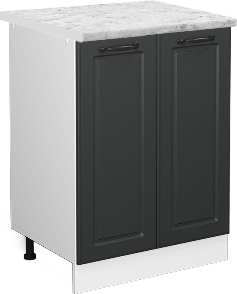 Küchenunterschrank Vicco R-Line Anthrazit Landhaus 60 cm , AP Marmor, Model 45447