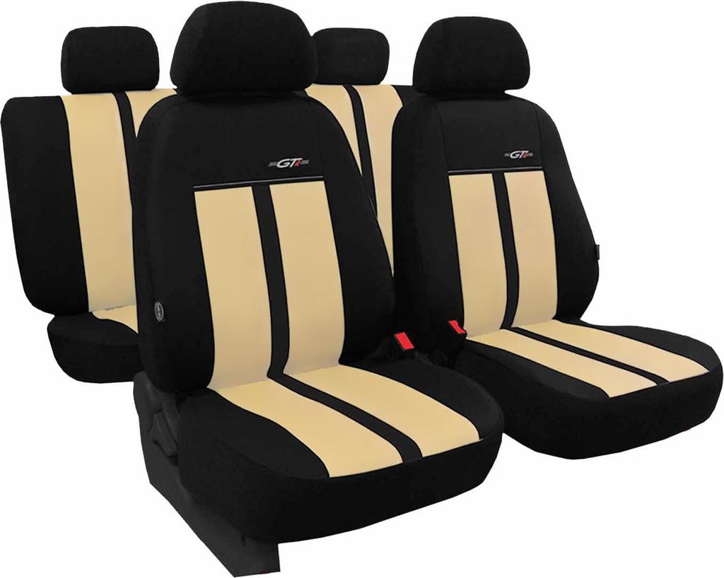 Sitzbezüge Auto Universal Schonbezug Autositzbezüge für Opel Agila B Beige Set