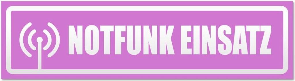 Kiwistar - Autoaufkleber - Flieder - 60 x 16 cm - Notfunk Einsatz Piktogramm invertiert - Hinweis Aufkleber Sticker für Auto, Kfz, Fahrrad, PKW, LKW