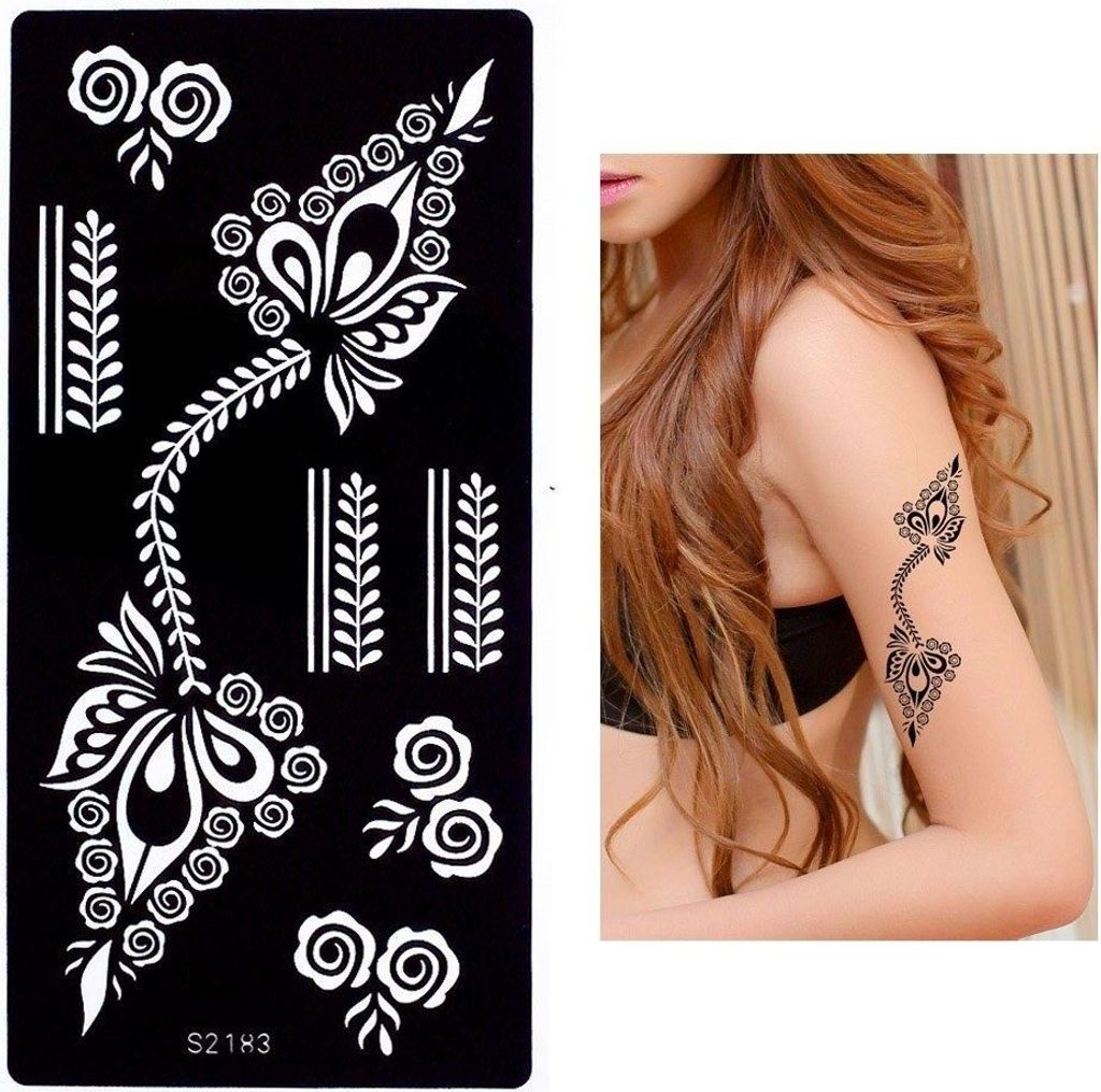 Henna Tattoo Schablone Airbrush Stencil Blume Ornamente