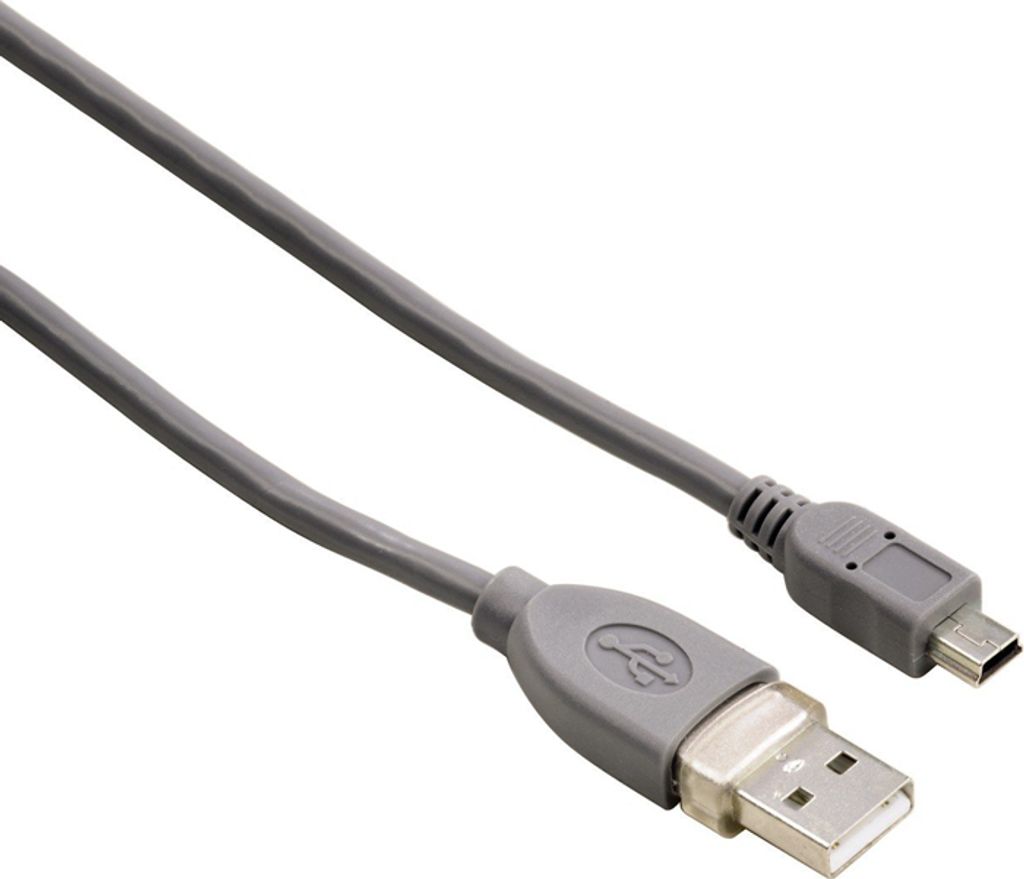 Hama Mini-USB-2.0-Kabel, geschirmt, Grau, 1,80m