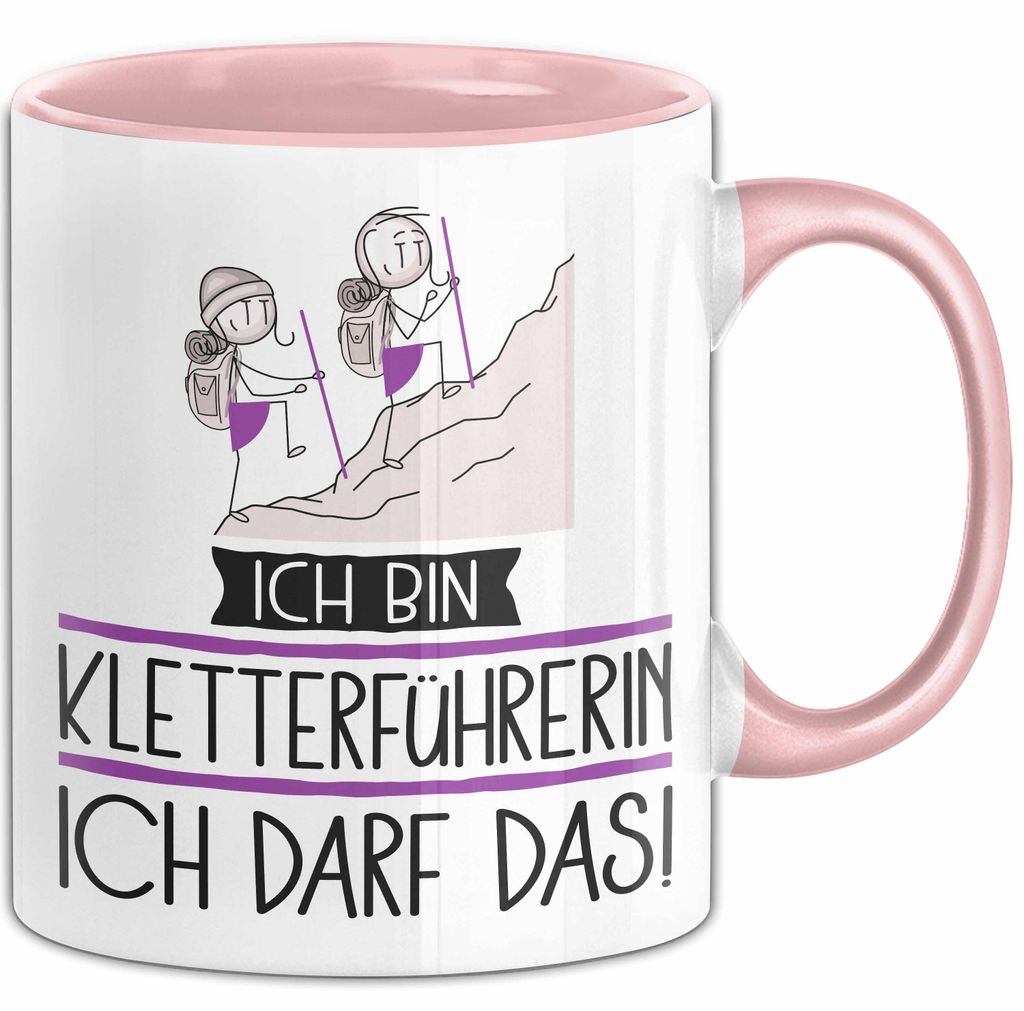 Geschenk für Kletterführerin Tasse Lustige Geschenkidee Geburtstag Ich Bin Kletterführerin Ich Darf Das (Rosa)