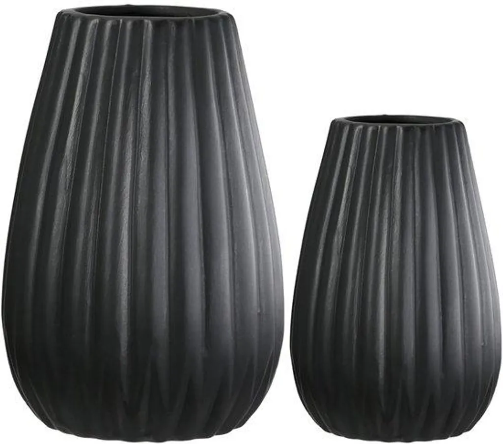 Vases noirs de décoration style moderne en céramique lot de 3 pièces