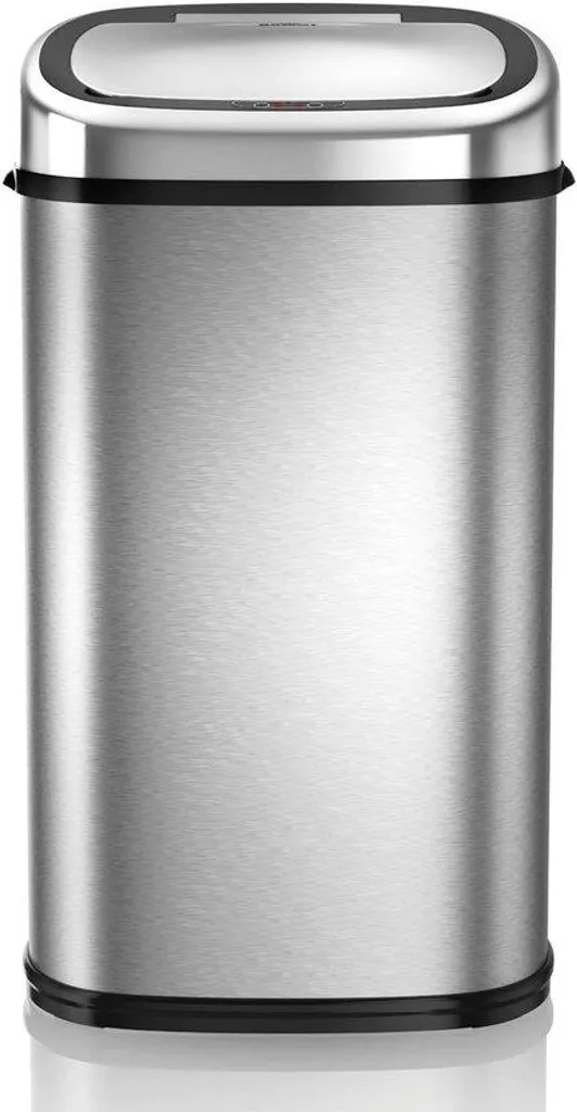 Grande poubelle de cuisine automatique 58L inox argent avec capteur