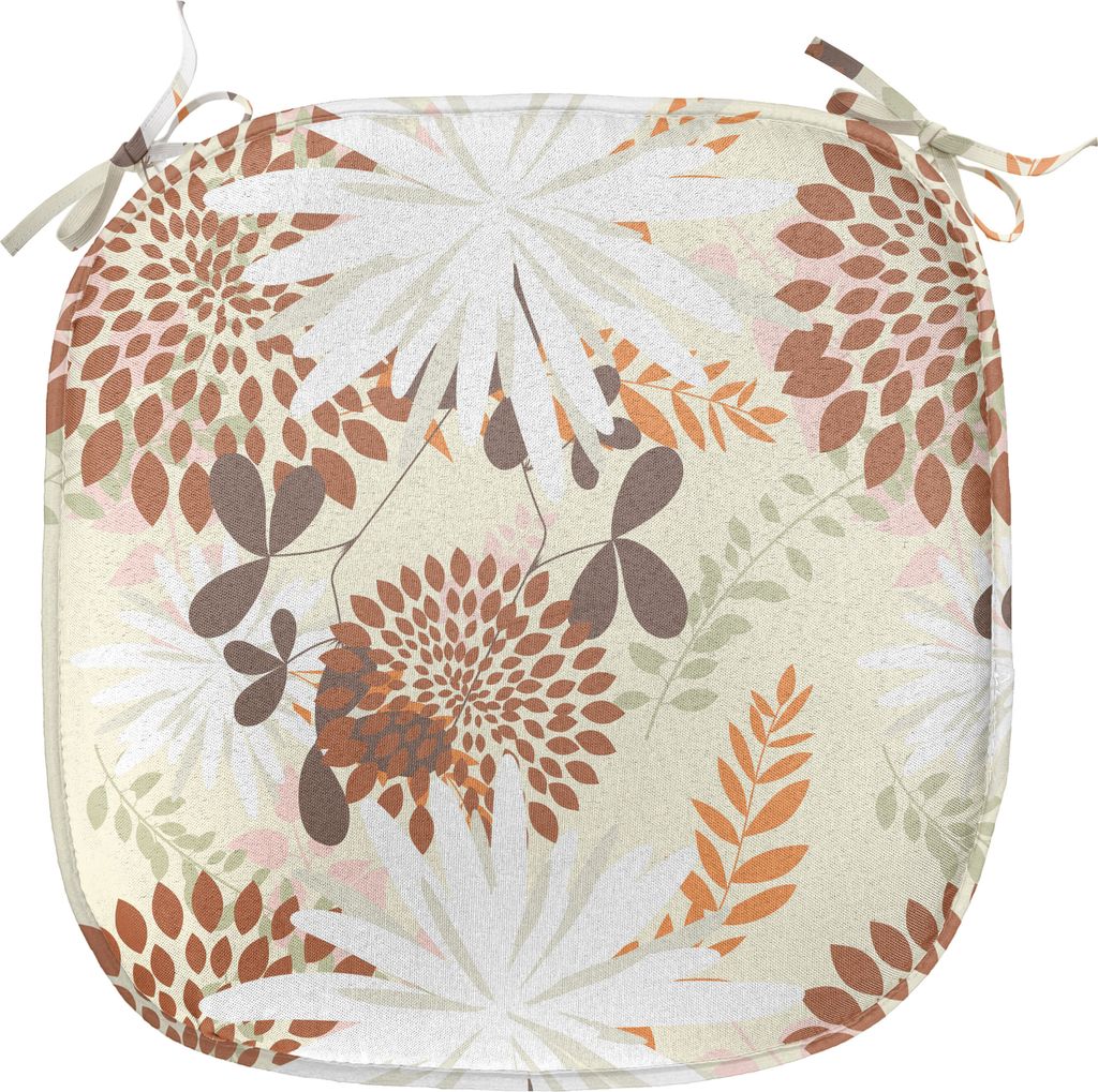 ABAKUHAUS Blumen Polster für Esszimmerstühle, Blütenblätter des Frühlings, Dekoratives wasserfestes Kissen mit Riemen für Küchensitze, 40 cm...