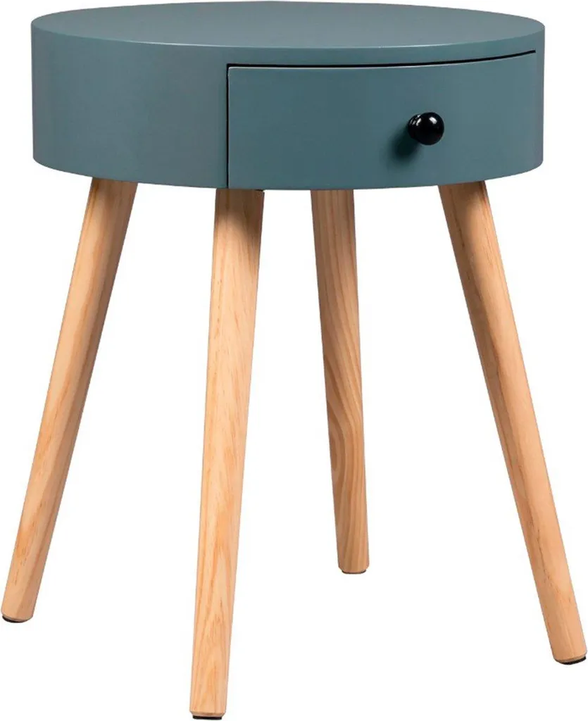 Table de chevet stable et durable en bois massif Bolt Edge Grise