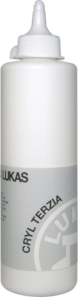 Lukas Cryl Terzia Plastic Bottle Acrylfarbe Titanium White 500 ml 1 stk