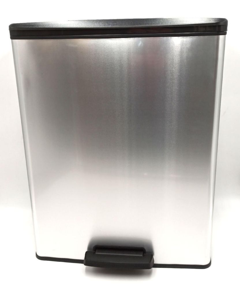 Curver Deco Bin Mülleimer Kunststoff Silber metallic 65L Abfallbehälter Müllcontainer effizient organisiert