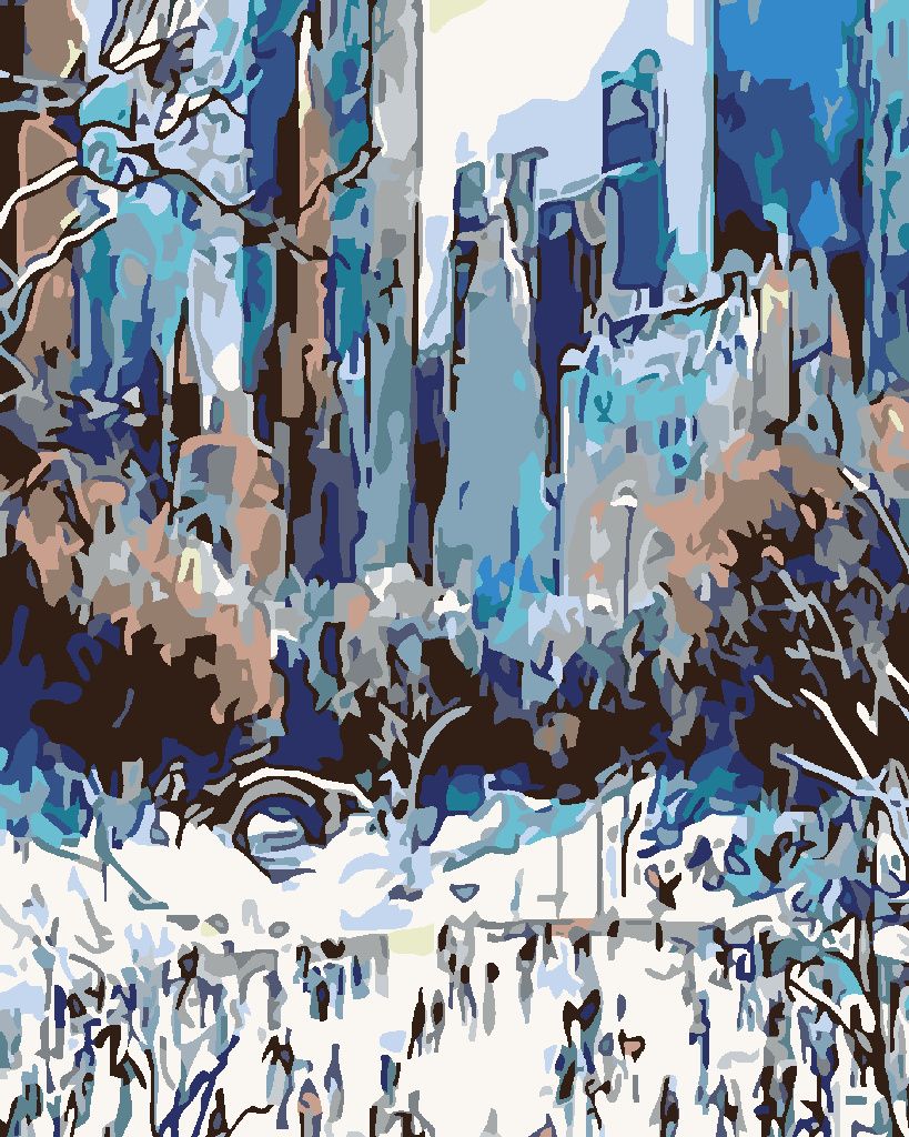 Zuty - Malen nach Zahlen - SCHLITTEN FAHREN IN NEW YORK, 40x50 cm, ohne Keilrahmen