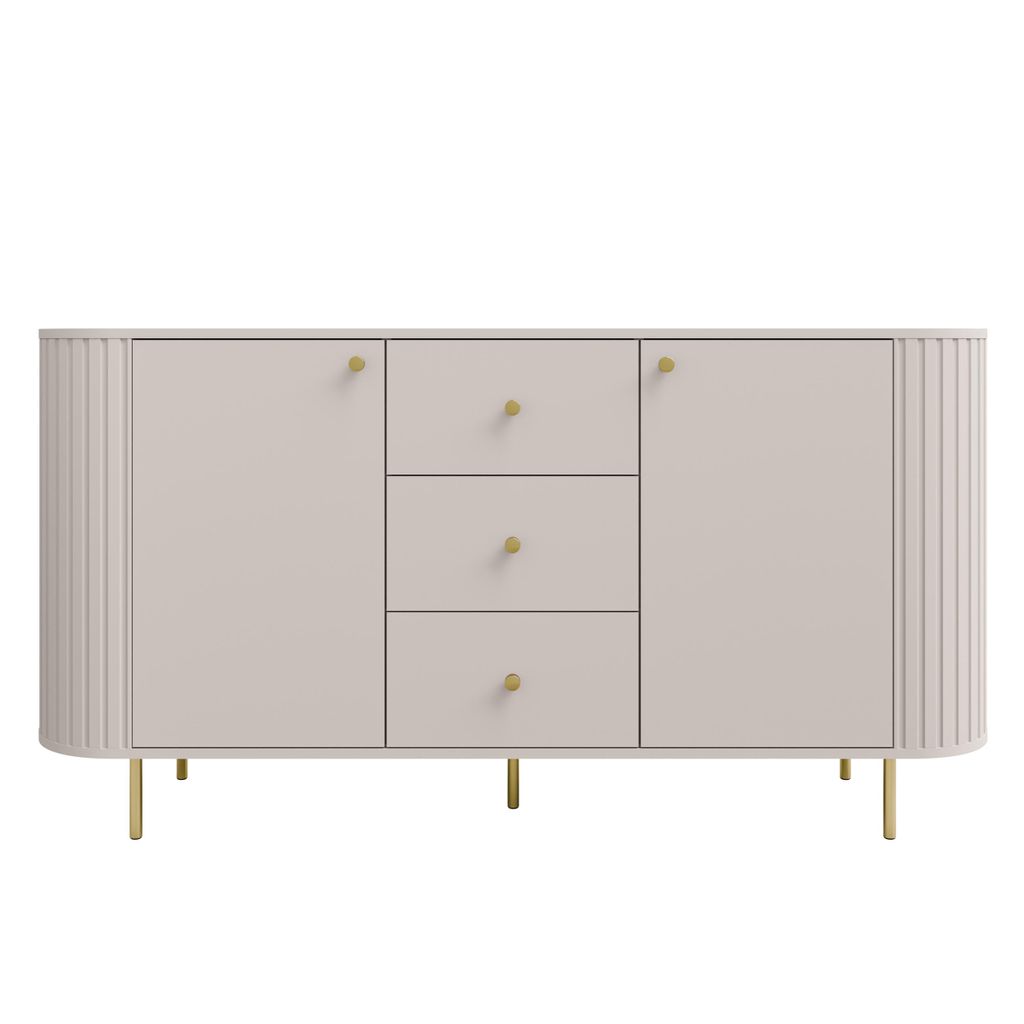 AX LIVING Commode Halay beige, 2 portes et 3 tiroirs Image du produit 