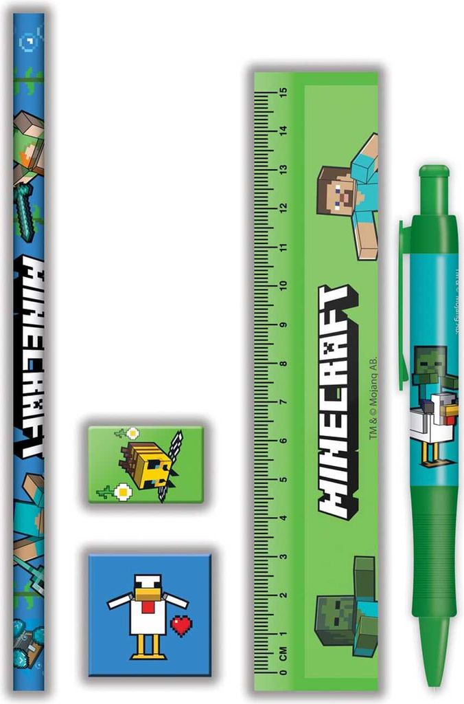 Zestaw Przyborów Papeterii Minecraft 5 Elementów w Pudełku Image du produit 