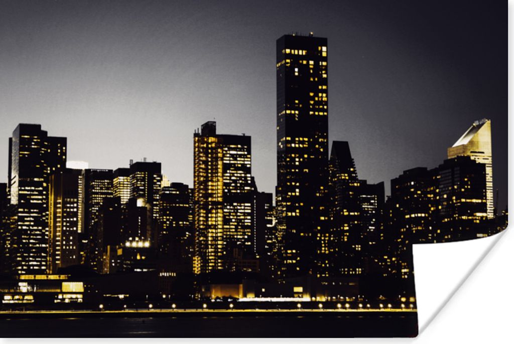 MuchoWow Poster New York - Beleuchtung - Lampe 180x120 cm - Fotoplakat