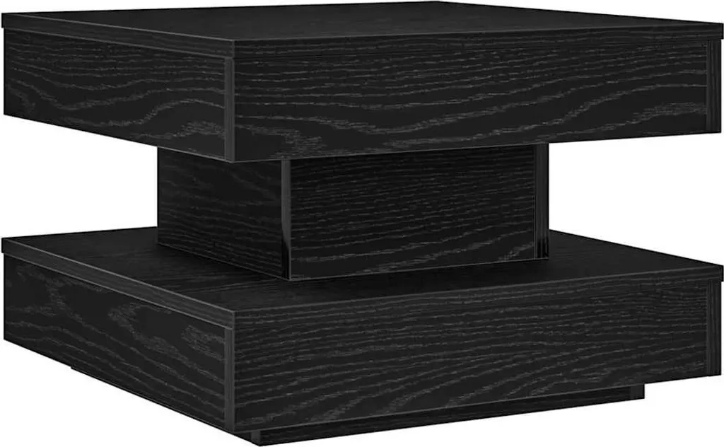 Table basse 360 degrés design pivotant avec plateaux superposés noirs